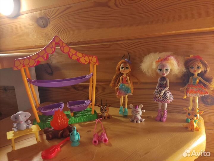 Энчантималс ночевка в саване и 3 куклы