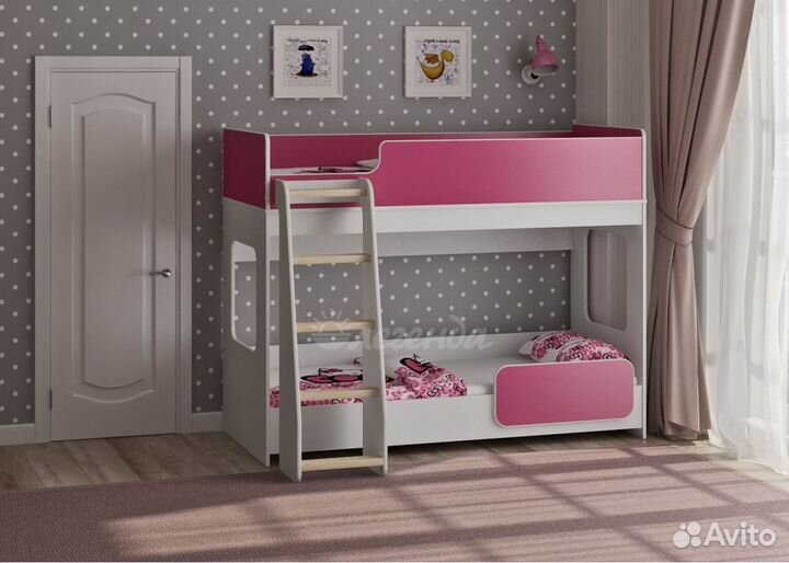 Двухярусная кровать и кровать чердак со шкафом
