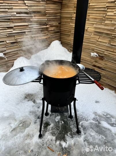 Печь для казана с трубой