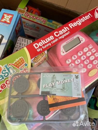 Детская касса, новая, синяя