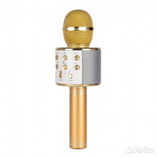 Оригинальный микрофон караоке Wster WS-858 золото