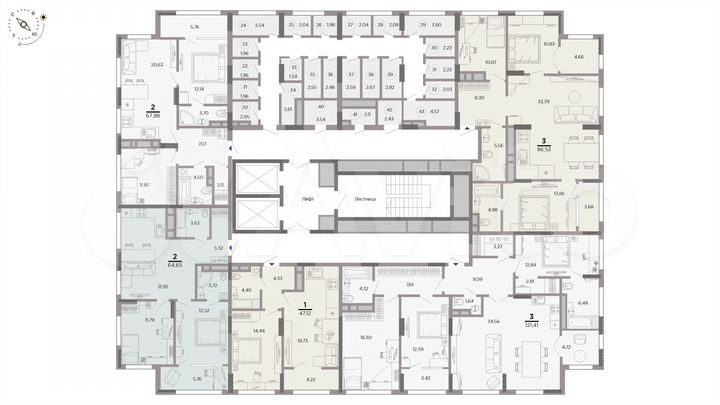 2-к. квартира, 67,9 м², 25/25 эт.
