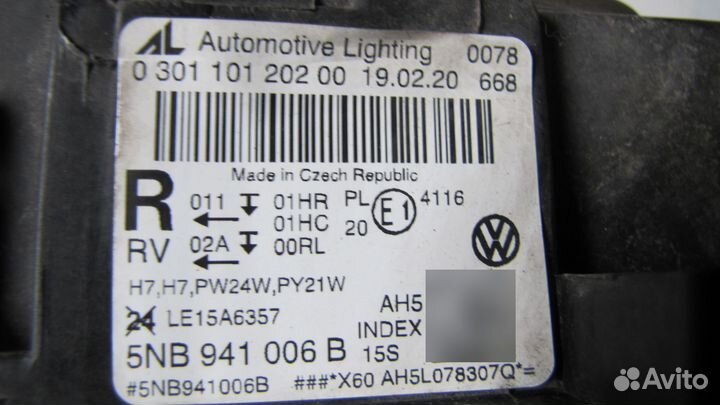 Volkswagen Tiguan 2 фара передняя правая