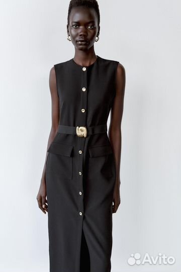 Платье миди Zara с ремнем
