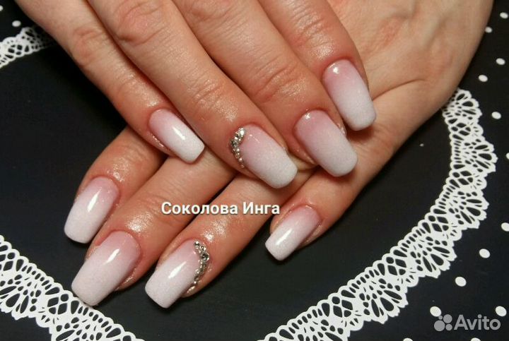 Наращивание ногтей, покрытие шиллак на дому