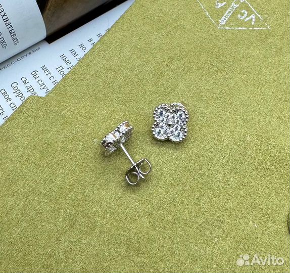 Серьги mini Vancleef premium