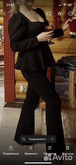 Вечерний костюм, коыта с баской и юбка