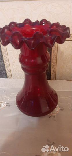 Ваза для цветов цветное стекло СССР