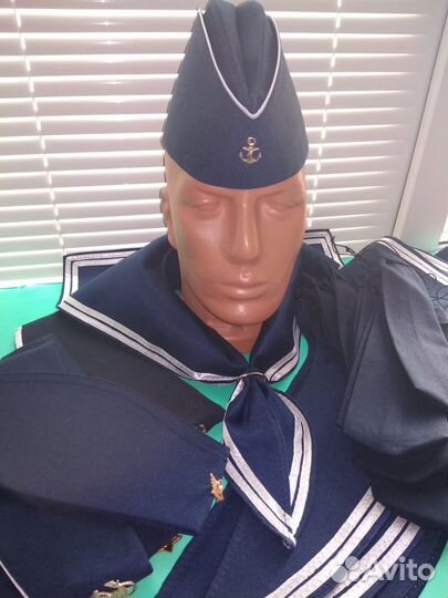 Пилотка цельная и гюйс-морской воротник на завязке