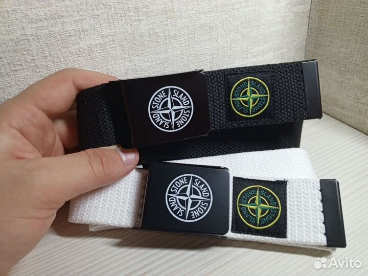 Ремень черный и белый Stone Island