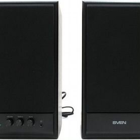 Акустическая система Sven SPS-702 2.0 2х20W черный Black Leather