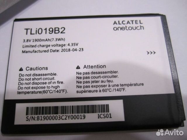 Аккумулятор батарея TLi019B2 3.8 v 1900 mAh 7.3Wh