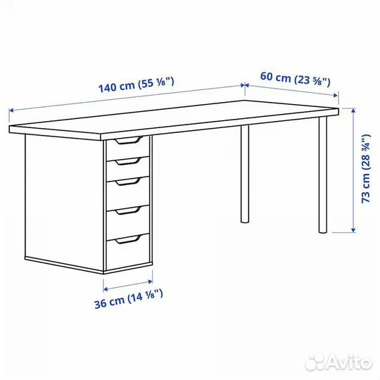 Письменный стол Линнмон / Алекс икеа
