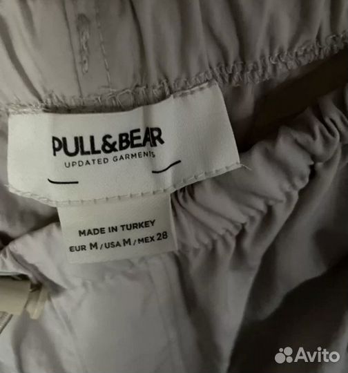 Брюки карго бежевые pull & bear M