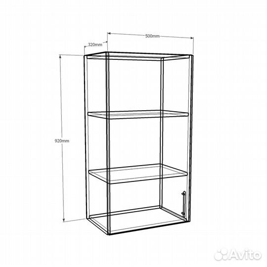 Шкаф навесной Амика-1qh для кухни на заказ