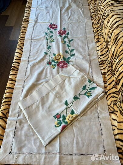 Салфетка, шторы, скатерть лен