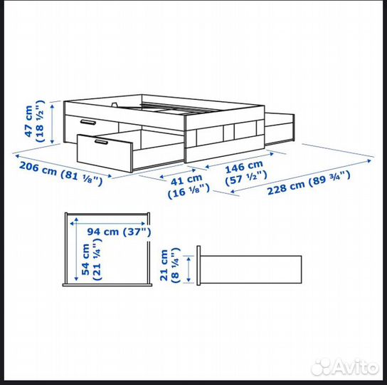 Кровать 140 200 IKEA бу