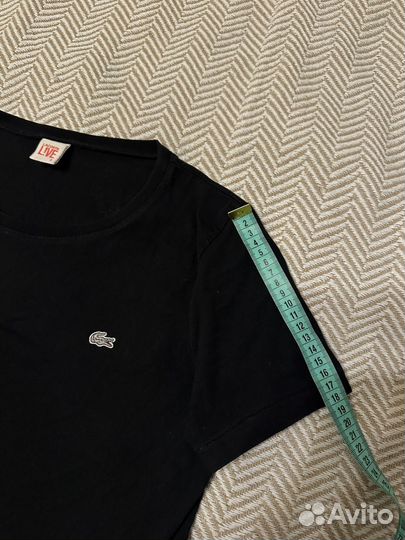 Черная женская футболка Lacoste (S) Оригинал