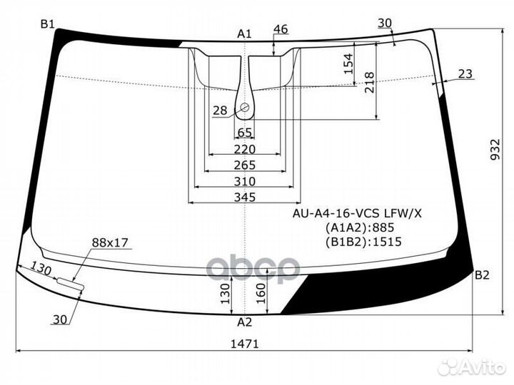 Стекло лобовое + дд audi A4 (B9) 4/5D 16- AU-A4