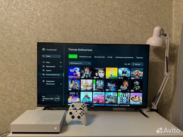 Xbox one s 1TB 2 геймпада+500 игр+рассрочка