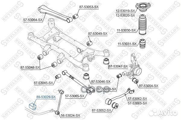 89-53029-SX втулка стабилизатора заднего KIA S