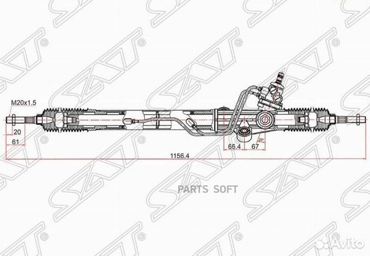 SAT ST-44250-60060 Рейка рулевая Toyota Land Cruis