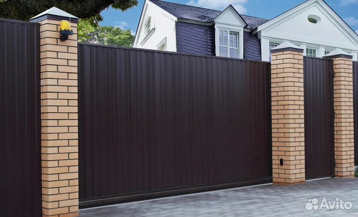 Откатные алюминиевые ворота с заполнен (Prestige)