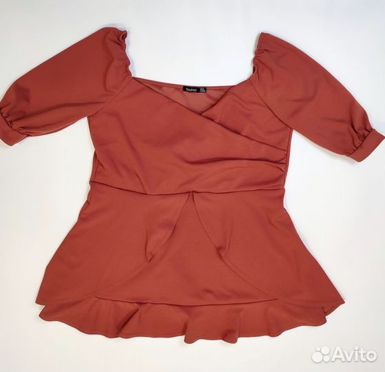 Платье с запахом Boohoo 54 короткое большое