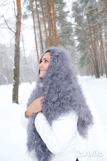 Пуховая косынка,шаль из натурального козьего пуха