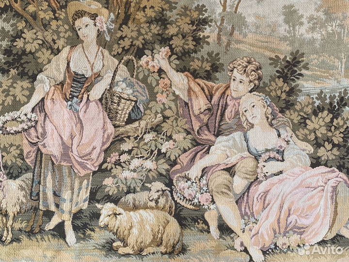Антикварный гобелен. Тканный. Франция
