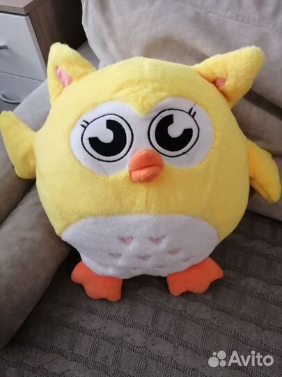 Мягкая игрушка-подушка сова с пледом,антистресс