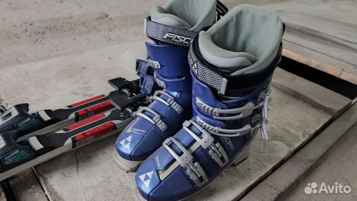 Горные лыжи, ботинки комплект fischer