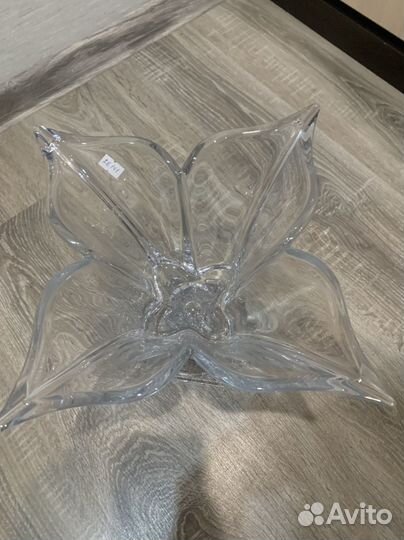 Фруктовница на ножке Bohemia Gold Florale 36 см