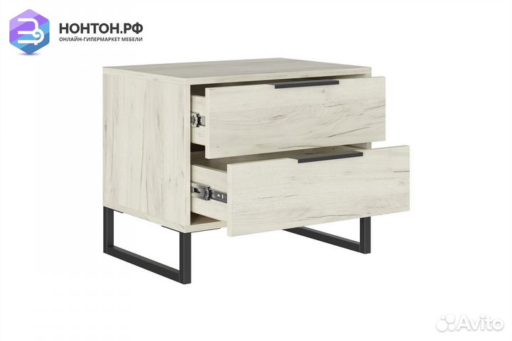 Тумба прикроватная Лофт дуб крафт белый