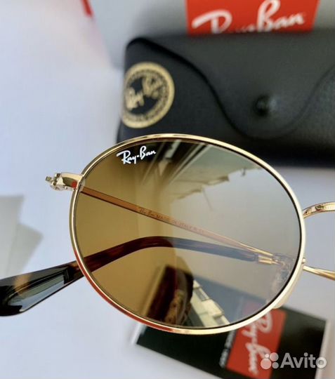 Очки ray ban oval коричневые