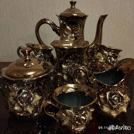 Сервиз,10предм. цвет золото