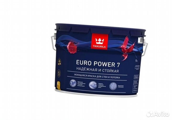 Краска моющаяся Tikkurila Euro Power