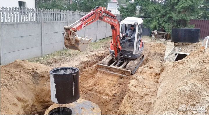 Септик из бетонных колец,канализация,сливная яма