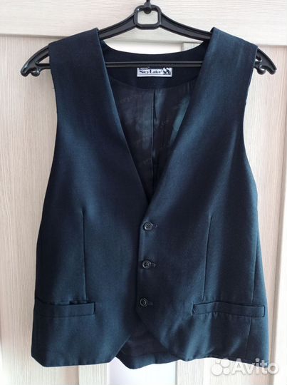 Жилет школьный тёмно-синий для мальчика 176