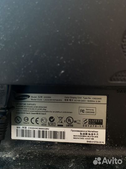 Монитор Samsung на запчасти