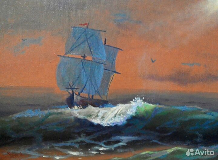 Картина маслом море