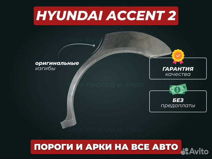 Задние арки Hyundai Getz ремонтные кузовные