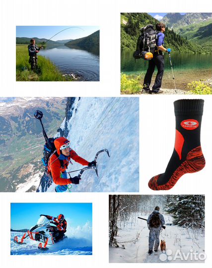 Водонепроницаемые носки Размер S 37-39