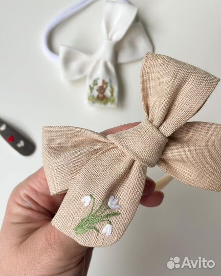 Повязка на голову для девочки с бантиком