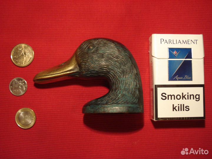 Статуэтка Открывалка Гусь Утка Америка латунь 1950