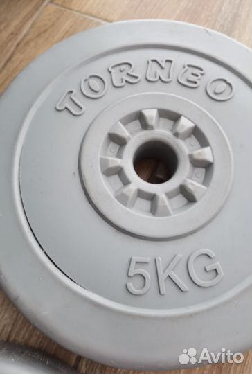 Спортивные блины для штанги Torneo 2 шт по 5 кг