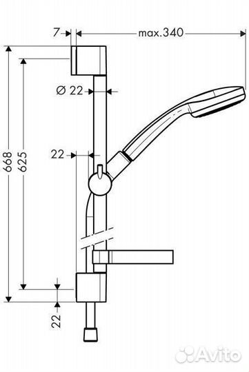 Душевая гарнитура Hansgrohe Croma 100 27717000