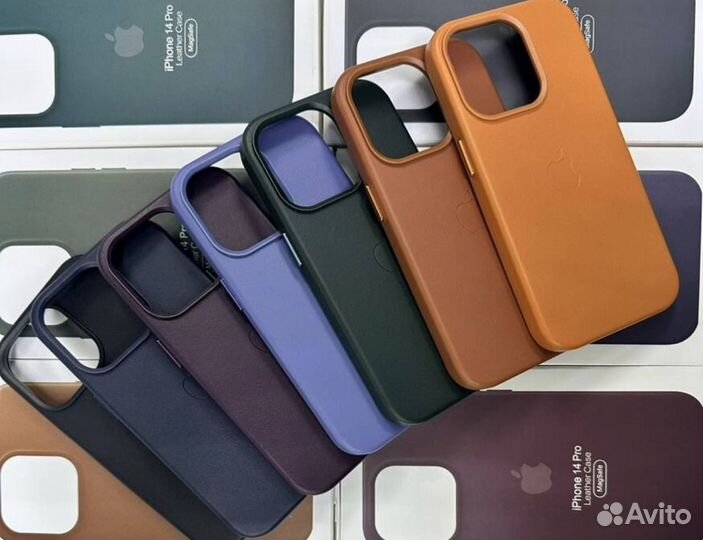 Кожаные чехлы MagSafe iPhone 14-15 Pro/Pro Max