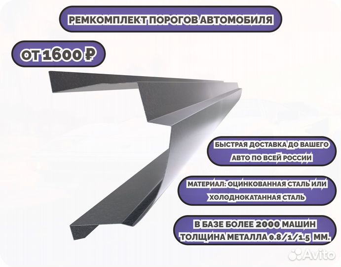 Ремкомплект порогов на машину