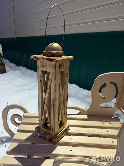 Сани декоративные + Фонарь декоративный